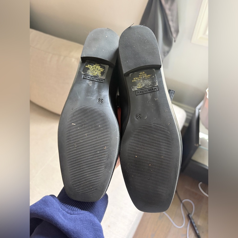 Size 8 Genuine Leather Black Ballet Flats (Verderosmarino) - Picture 5 of 8